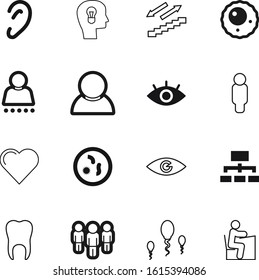 human vector icon set such as: building, heart, dentistry, verify, up, contemporary, reproductive, graph, ear, ovary, feelings, avatar, brain, see, growth, listen, hearing, internet, ovum, tooth