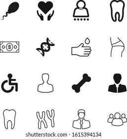 human vector icon set such as: body, hair, investment, water, outline, biotechnology, technology, pay, chemical, gene, puppy, pregnancy, banking, palm, conception, logistic, job, insemination, figure