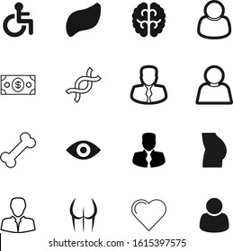 human vector icon set such as: eyeball, retail, handicapped, payment, creative, healthcare, life, online, evolution, transportation, view, executive, website, contemporary, see, hold, knowledge, mind