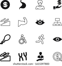 human vector icon set such as: administrator, tree, handicapped, conception, xy, chromosomes, hierarchy, biotechnology, physically, accessible, genetic, supervisor, competition, blue, pyramid, gaster