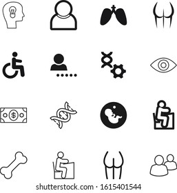 human vector icon set such as: teamwork, retail, eyeball, access, money, stem, pictograph, avatar, exchange, see, lightbulb, rich, check, traffic, baby, accessibility, checkmark, wage, image, round