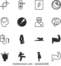 human vector icon set such as: migraine, creative, school, fetus, umbilical, sports, look, molecular, chromosome, intellectual, development, cells, intellect, embryo, water, holiday, standing, art