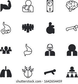 human vector icon set such as: web, student, knowledge, chest, sling, inspiration, broken, strength, bleeding, professor, hairstyle, glasses, simple, handsome, corporate, logic, collection