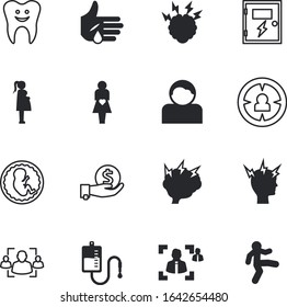 human vector icon set such as: user, energy, pose, birthday, stages, plasma, group, transfusion, profile, eyes, finger, wealth, infographics, abortion, bank, style, currency, fetal, character