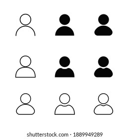 Human vector icons are used for personal information symbols, using avatar image elements for information buttons.