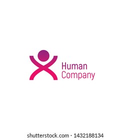 Human vector logo. User template for company. Vector illustration isolated on a white background. Design people logo. Male for banner, cover, poster or placard. 