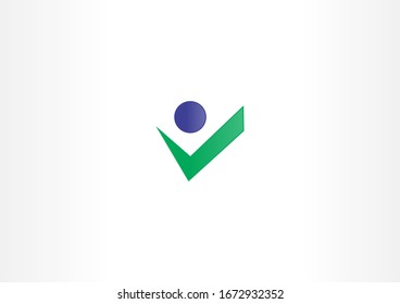 Human vector symbol. Check with people concept logo