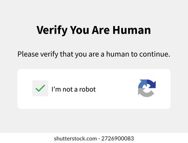 Página de verificação humana janela verificar se você é humano Eu não sou um robô página