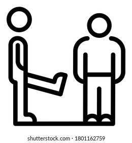 Icono de la violencia humana. Esbozar icono del vector de violencia humana para el diseño web aislado en fondo blanco