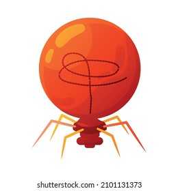 Human virus composition with isolated image of bacteriophage t7 bacteria vector illustration