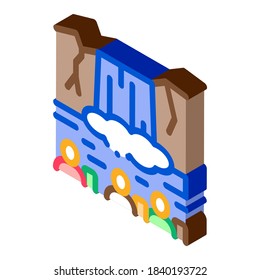 human visit waterfall icon vector. isometric human visit waterfall sign. color isolated symbol illustration
