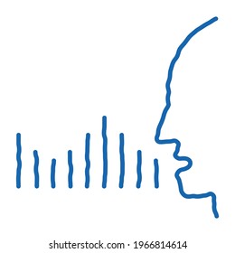 Human Voice Diagnostics Control sketch icon vector. Hand drawn blue doodle line art sign. isolated symbol illustration