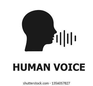 Human voice speech icon vector on white background 