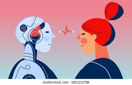 human-vs-artificial-intelligence-concept-trendy-stock-vector-royalty
