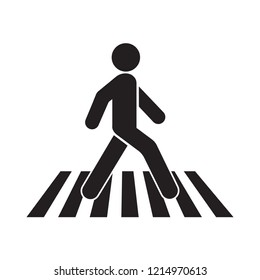 Human Walk Crosswalk Icon. Pedestrian Sign