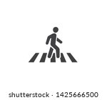 human walk crosswalk icon vector ,Pedestrian crossing vector icon
