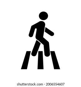 icono de la caminata humana, vector del icono del cruce peatonal, icono del vector del paso peatonal.