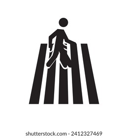 human walk crosswalk icon vector ,Pedestrian crossing vector icon