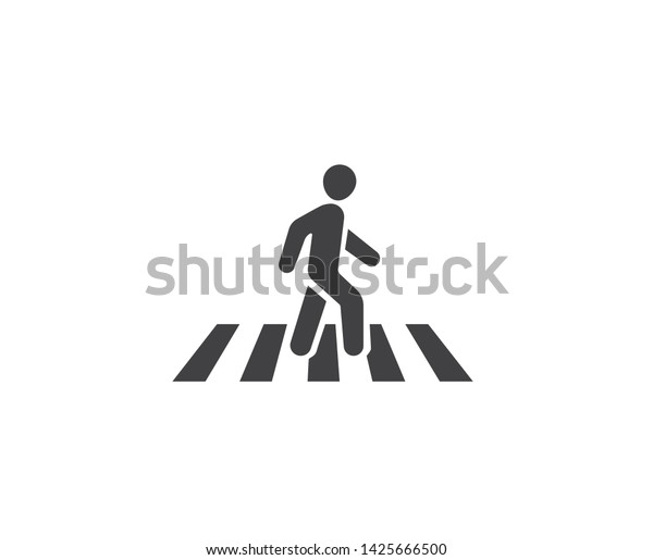 human walk crosswalk icon vector ,Pedestrian\
crossing vector icon