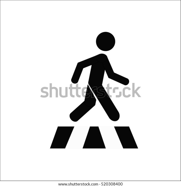 human walk crosswalk icon vector isolate on\
white background
