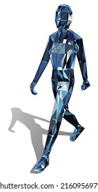 Humano de un vector de diamantes a pie Ilustración