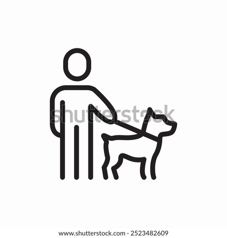 human walking pet icon sign vector