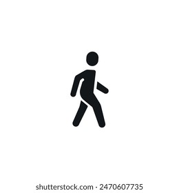 Human walks simple glyph icon. Vector solid isolated black illustration.