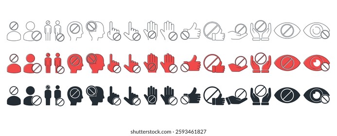 Human warning blocked icon. Illustration vector