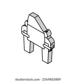 human work car factory isometric icon vector. human work car factory sign. isolated symbol illustration