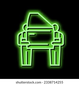 human work car factory neon light sign vector. human work car factory illustration