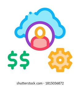 human working for money icon vector. human working for money sign. isolated contour symbol illustration