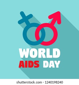 Human world aids day logo set. Flat set of human world aids day vector logo for web design