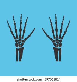 human wrist hands bones icon - vector illustration