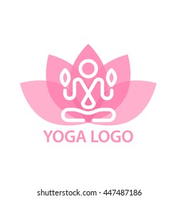 human yoga abstract lotus logo symbol