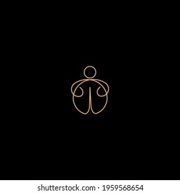 Human yoga beauty care lineart logo design templat vector 
