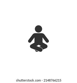 Logo del icono del yoga humano. Señal plana del vector