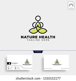 human yoga and leaf logo template vector illustration icon element