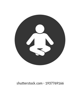 Human Yoga Line Icon Logo. Vector Flat