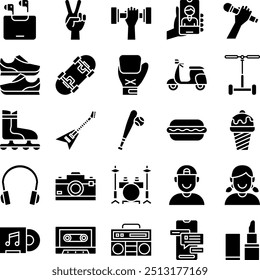 Human Youth Activity Fill Vector