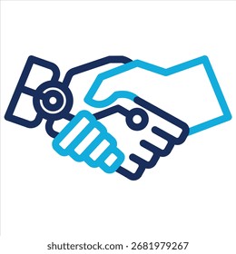 Human-Ai Teamwork Icon Element For Design