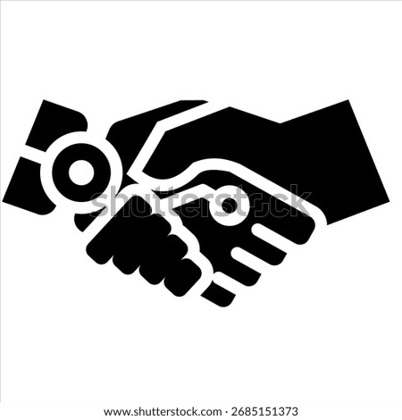 Human-Ai Teamwork Icon Element For Design