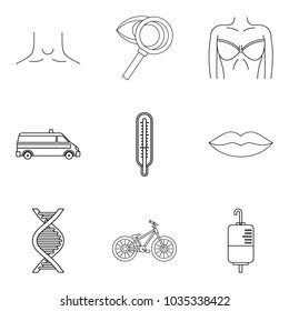 Humane icons set. Outline set of 9 humane vector icons for web isolated on white background