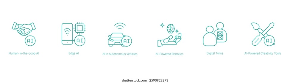 Human-in-the-Loop AI and Autonomous Robotics Vector Icon