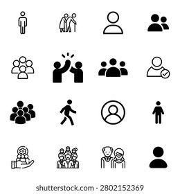 Human-in-the-Loop Icons Set for Review, Approval, Validation and Collaborative Automation.