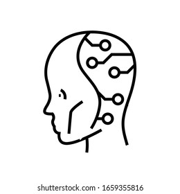 Humanisation line icon, concept sign, outline vector illustration, linear symbol.