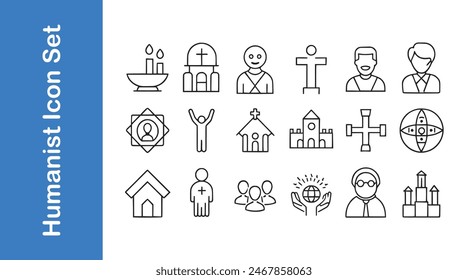 Humanist icon set with editable vector