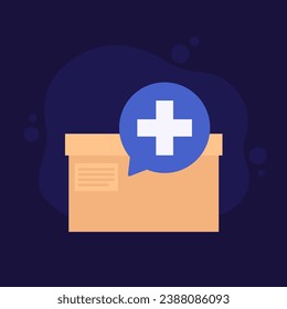 humanitarian aid box icon, vector design