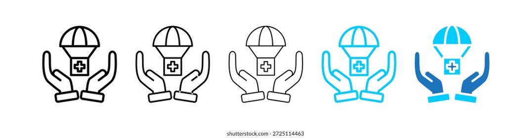 Humanitarian Aid Different Icon Set Illustration