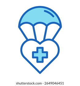 Humanitarian Aid Icon Blue Vector Illustration