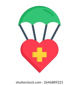 Humanitarian Aid Icon Flat Vector Illustration